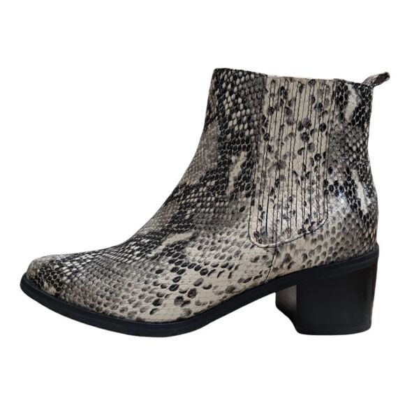 Blondo Elvina Waterproof Women's Natural Snake Ankle Bootie Size 7.5M B5768-236 - Picture 3 of 9